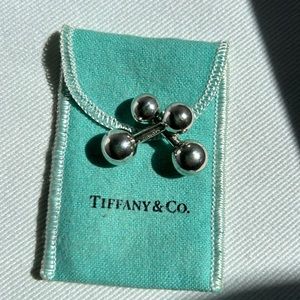 Tiffany Barbell Bead Ball Cufflinks in Sterling Silver
